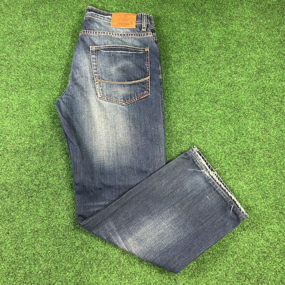 Ted Baker London Mens 32R Denim Jeans Straight Leg‎ Blue 32x30
